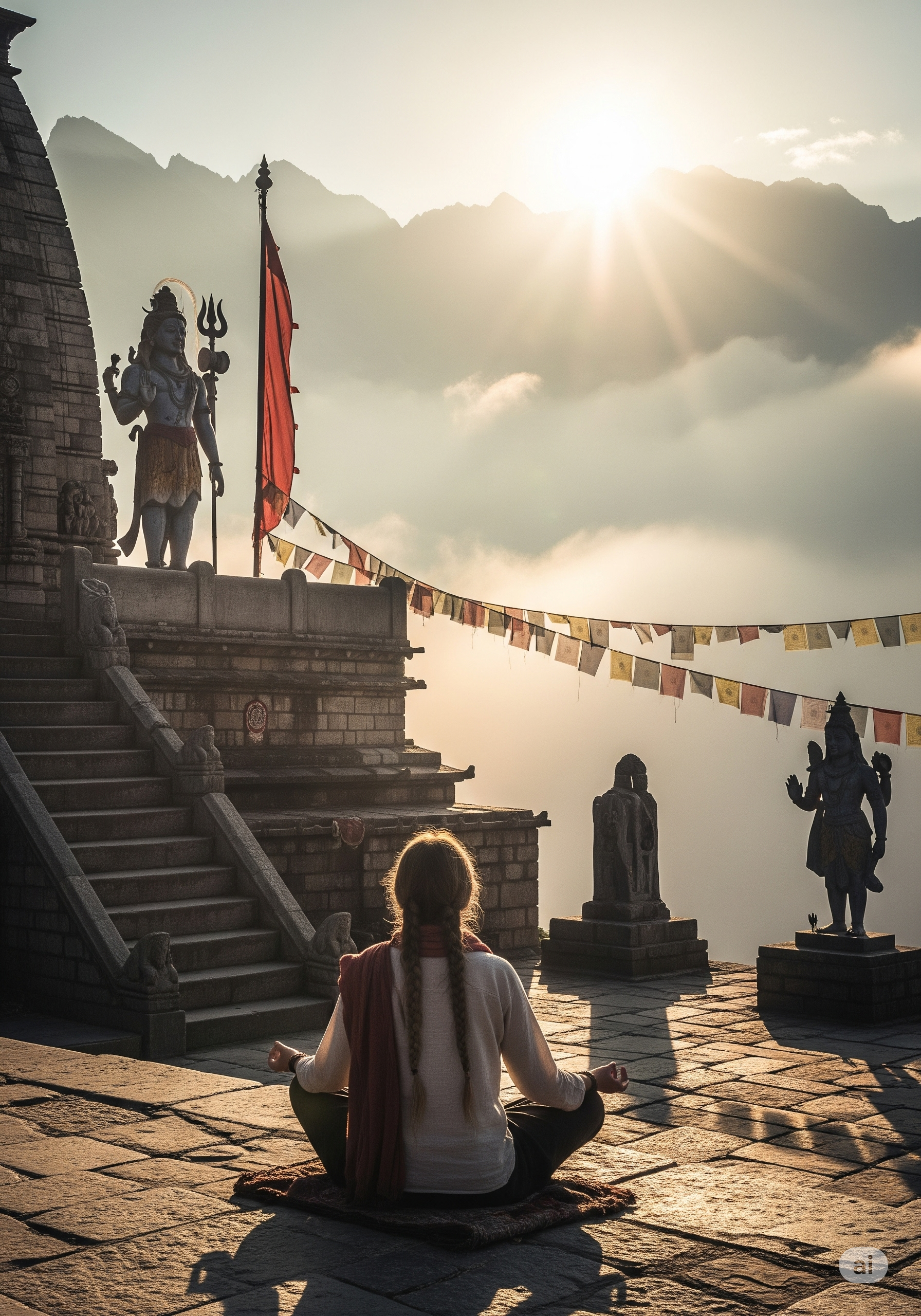 An ancient Indian temple, representing a spiritual journey
